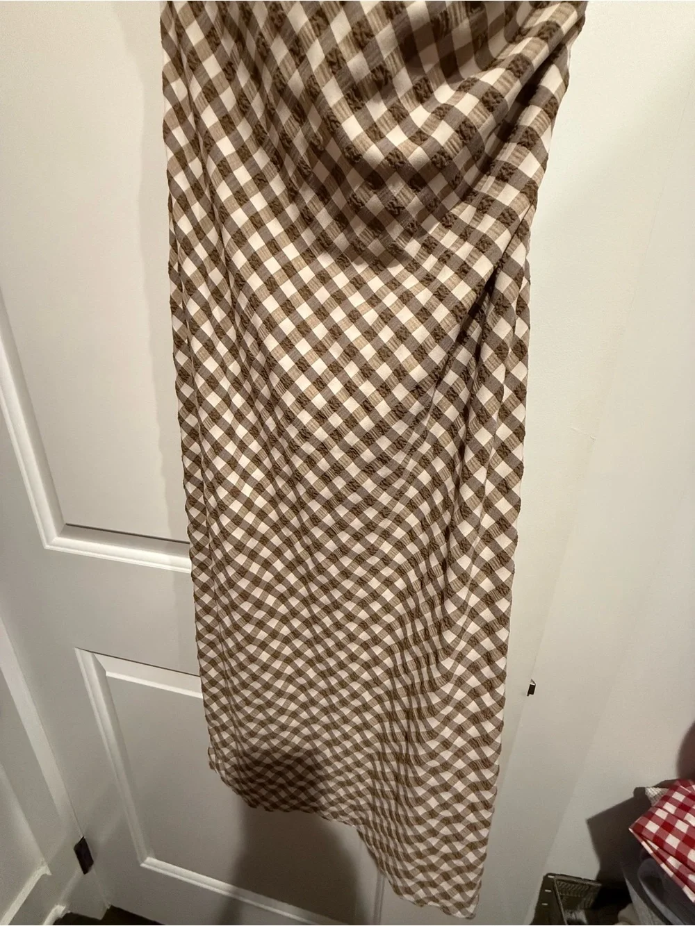 Zara Brown Gingham Dress Medium - Picture 3 of 7